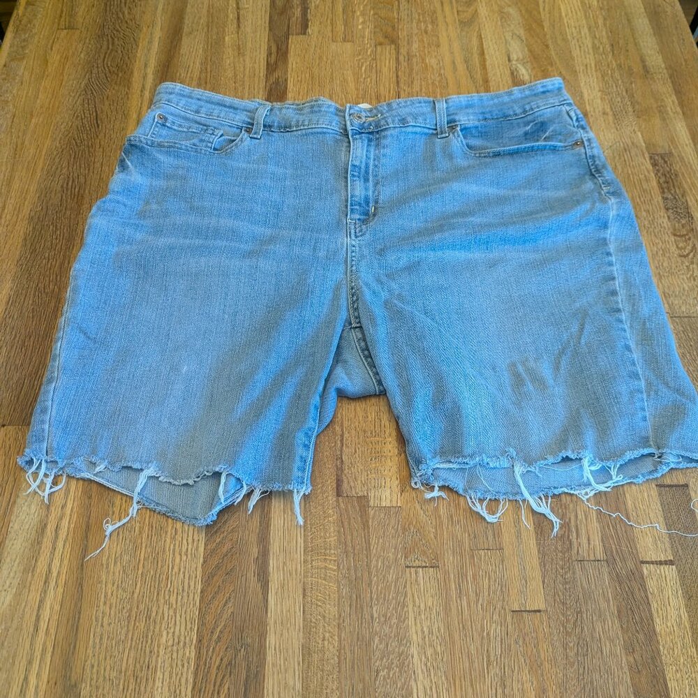Levi Strauss Midrise Boyfriend Jeans Cut Offs Faded W 22 Frayed Shorts